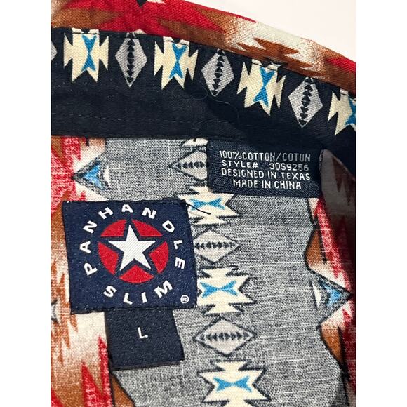 Vintage Panhandle Slim Men's Western Shirt Size L Button Down Pearl Snaps Texas - Picture 6 of 9